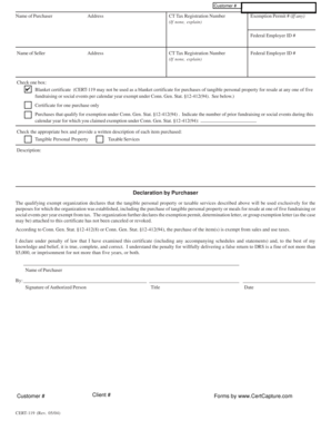 Connecticut Sales Tax Exemption Certificate