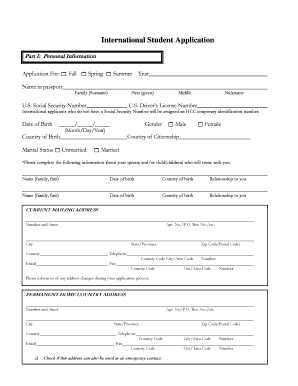 International Student Application Form