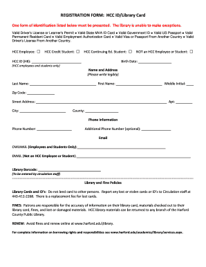 HCC Library Registration Form