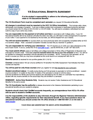 VA Educational Benefits Agreement