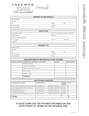 Freeman Storage Agreement