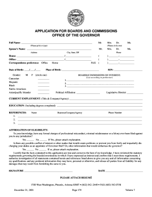 Application for Boards and Commissions