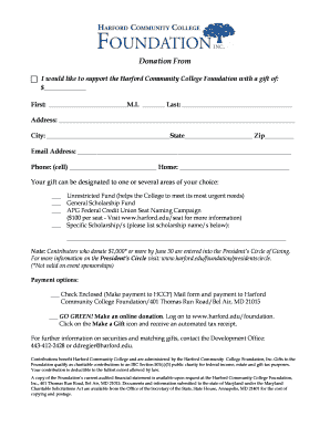 Harford Community College Donation Form