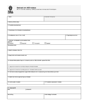 Norwegian AEO Status Application