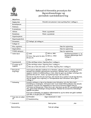 Norwegian Low-Value Goods Simplified Procedure Application