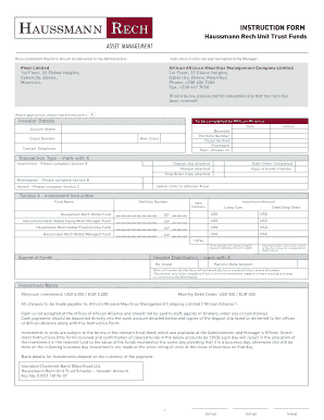 Haussmann Rech Unit Trust Funds Investment Form
