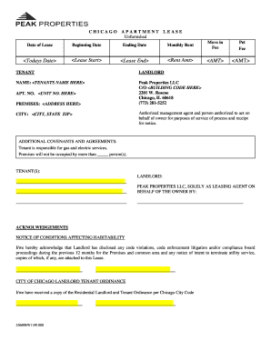 Chicago Apartment Lease Agreement