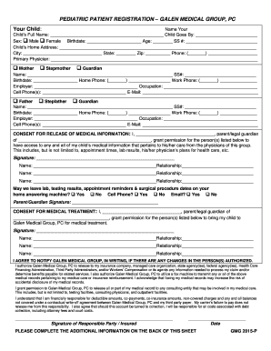 Pediatric Patient Registration Form