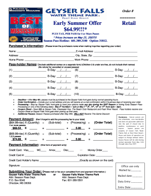 Geyser Falls Season Pass Order Form