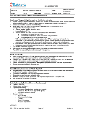 Business Development Manager Job Description