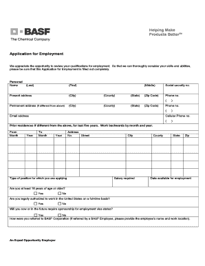 Application for Employment
