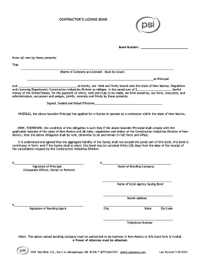 Contractor's License Bond