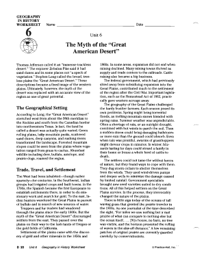 Geography in History Worksheet