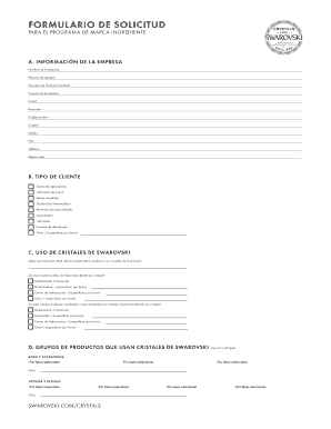 Formulario de Solicitud para el Programa de Marca Ingrediente