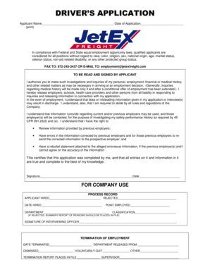 Driver Application Form