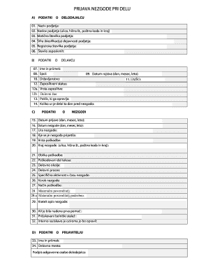 Work Accident Report Form