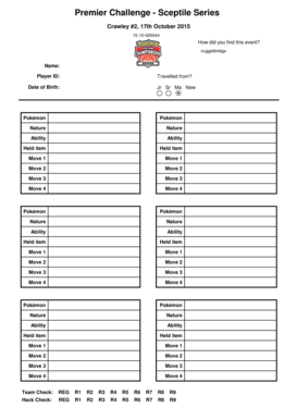 Pokémon Challenge Registration Form