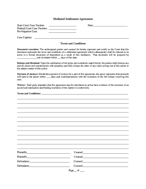 Mediated Settlement Agreement