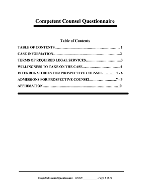 Competent Counsel Questionnaire