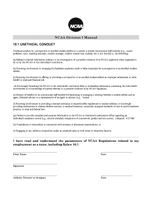 NCAA Division I Unethical Conduct Agreement