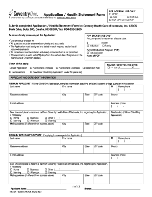 CoventryOne Health Insurance Application