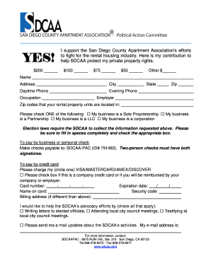 SDCAA Contribution Form