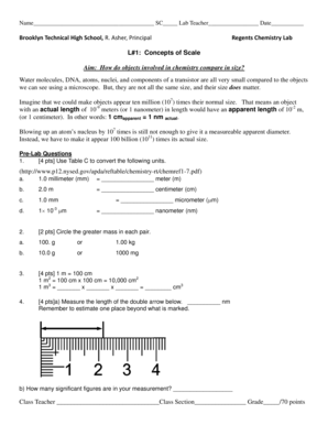 Regents Chemistry Lab Worksheet