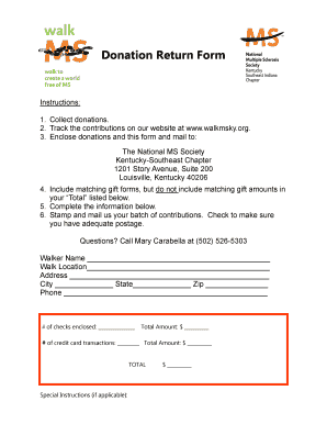 Donation Return Form