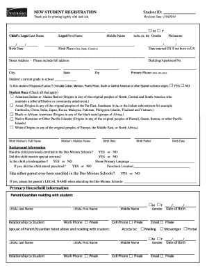 New Student Registration Form