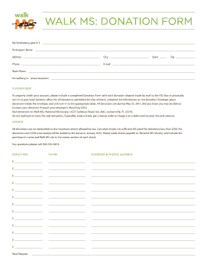Walk MS Donation Form