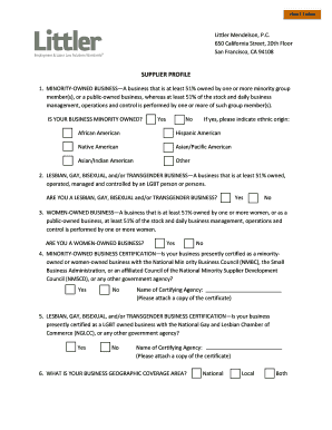 Supplier Profile Form