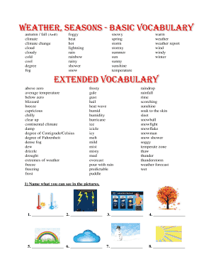 Weather Vocabulary Worksheet