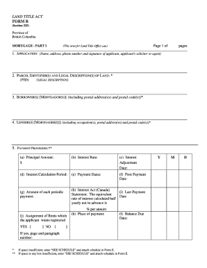 British Columbia Mortgage Form B