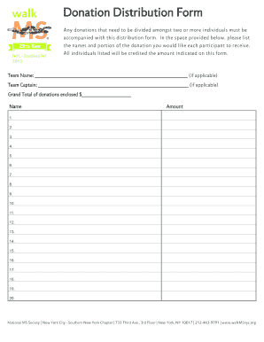 Donation Distribution Form