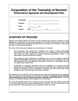 Performance Appraisal and Development Plan
