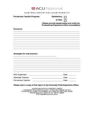 Teacher Progress Report Form