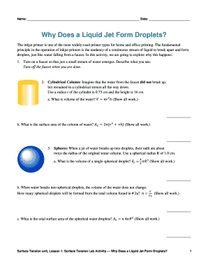 Surface Tension Lab Activity