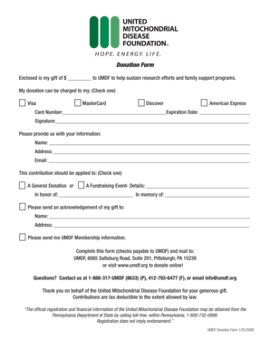 UMDF Donation Form
