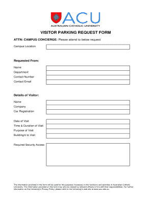Visitor Parking Request Form
