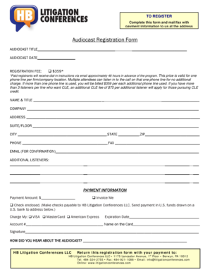 Audiocast Registration Form
