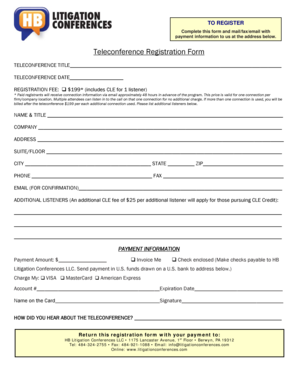 Teleconference Registration Form