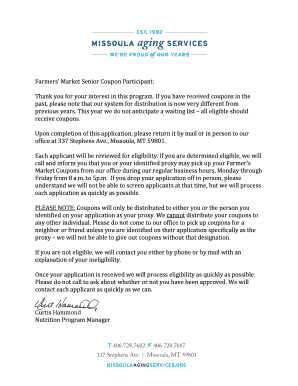 Senior Farmers' Market Nutrition Program Application