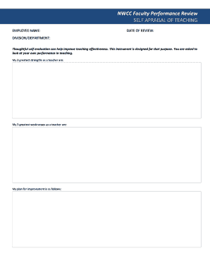 Faculty Performance Review Form