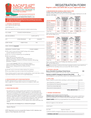 AACAP Annual Meeting Registration Form