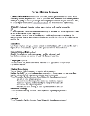 Nursing Resume Template