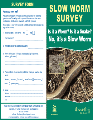 Slow Worm Sighting Questionnaire