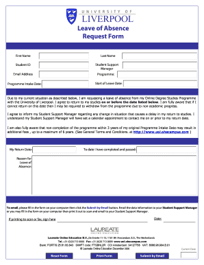 Liverpool Leave of Absence Request Form