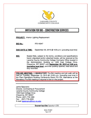 INVITATION FOR BID CONSTRUCTION SERVICES - lccc wy