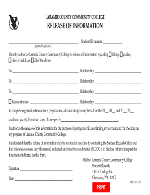 Laramie County Community College Release of Information