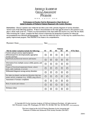 Pediatric Anxiety Disorders Evaluation Checklist